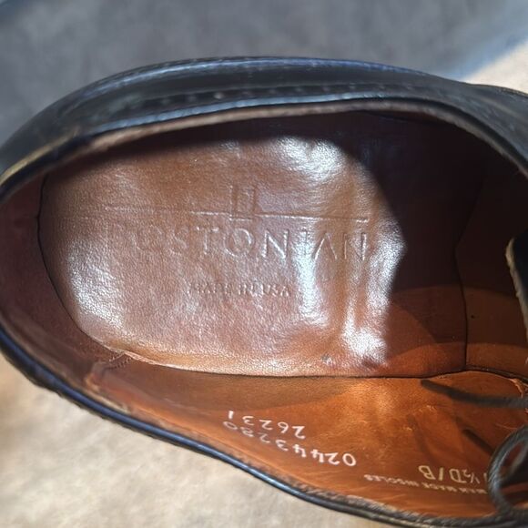 Vintage Men’s Bostonian Black Wing Tip Formal Dress Shoes Size 7.5 Made in USA - Picture 5 of 14